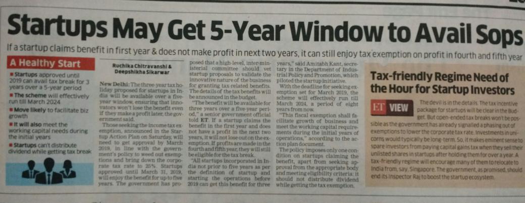 DhiranShah's tweet photo. Tax holiday benefit available over a 5 year window #startup #India #taxholiday #EntrepreneurshipFirst #EF https://t.co/VyEIxVWjGW