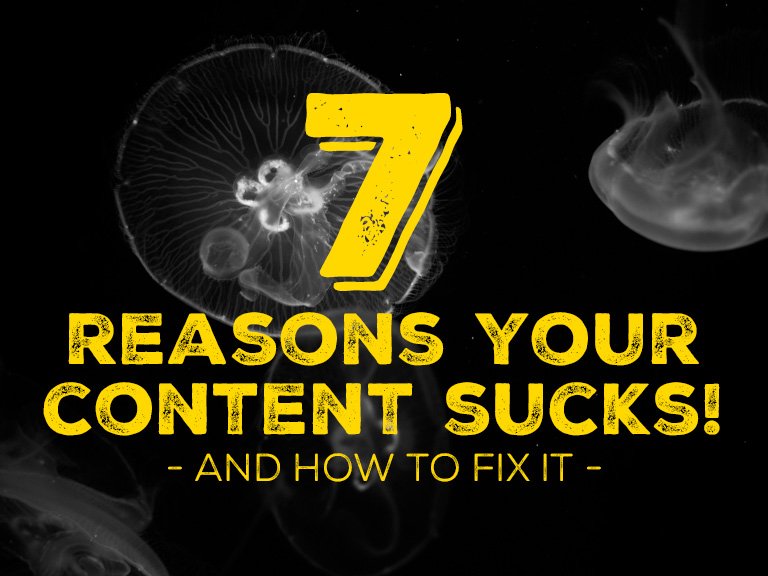 the_bigger_boat's tweet image. 7 Reasons Your Content Sucks (And How to Fix It) | The Bigger Boat buff.ly/1PlHqIM #SEO #CopyThatConverts