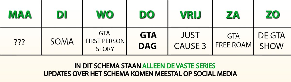 GoldenPowerProd's tweet photo. Het nieuwe schema is vanaf vandaag in gegaan! Elke donderdag nog meer nieuwe GTA videos! https://t.co/Vgcxok9Jal