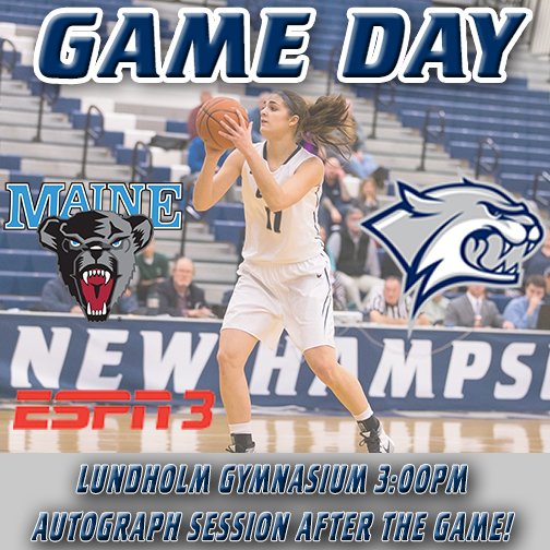 UNHCatPack's tweet photo. It's GAME DAY for @UNHWBB! https://t.co/mcutCdAvsE
