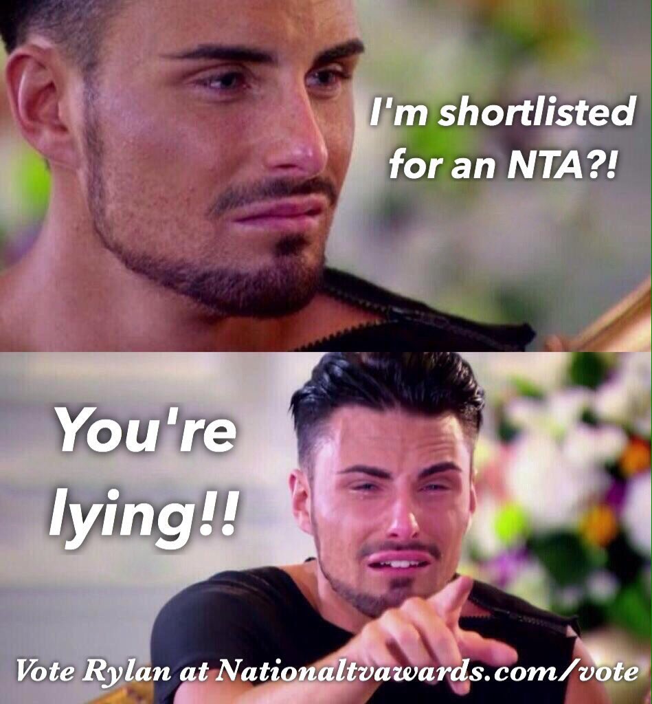 Rylan's tweet image. LAST CHANCE to vote for Rylan as best presenter in the NTA's. Voting closes Wednesday . X nationaltvawards.com/vote