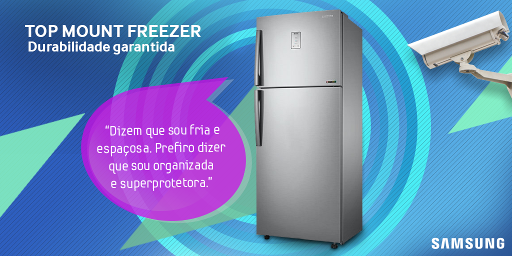 SamsungBrasil's tweet photo. Promete manter o jogo fresco, mas dará gelo se precisar! #TopMountFreezer #aOrganizadaDaCasa https://t.co/X2gXVRKjOn https://t.co/hoKkBlGbsP