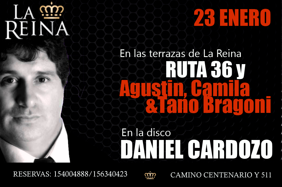 Sáb 23 Las terrazas de #LaReina a puro Rock con #Ruta36 Agustín, Camila y Tano Bragoni! En la Disco #DanielCardozo!