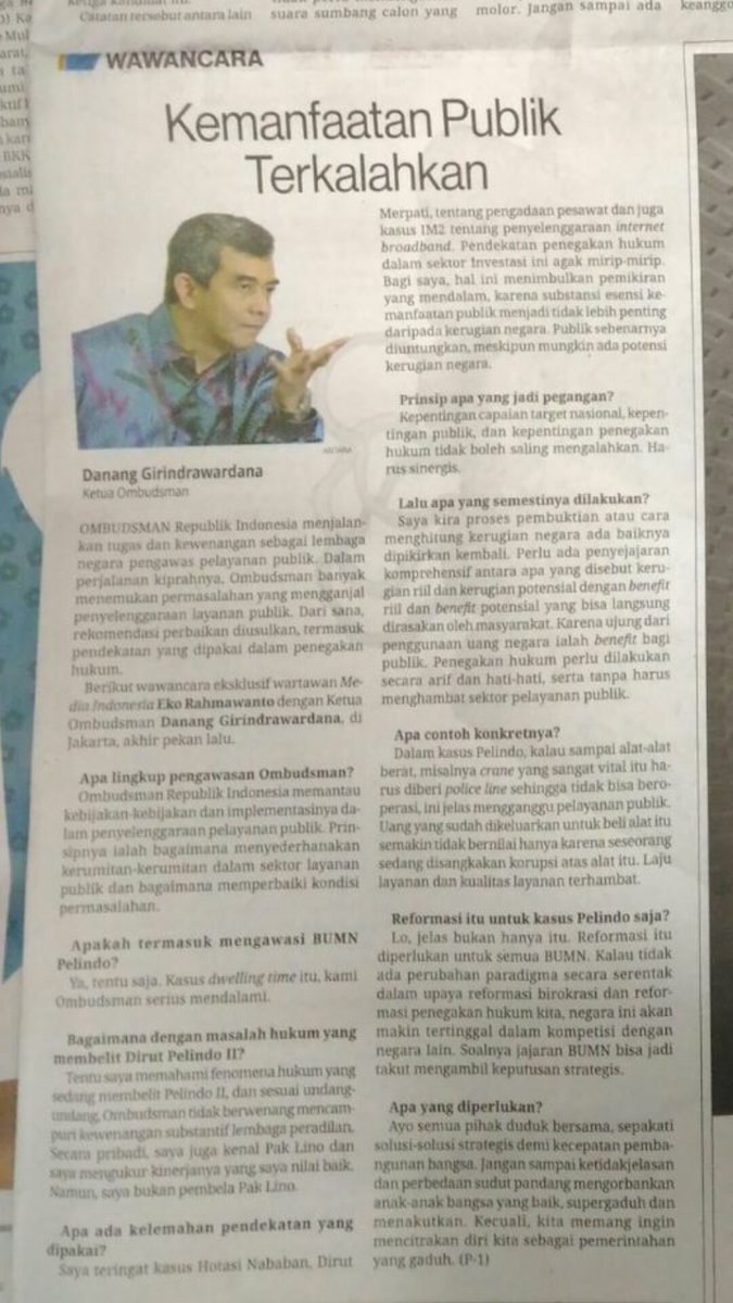 DanangLead's tweet photo. Koran Media Indonesia. Menyikapi polemik hukum diseputar BUMN https://t.co/rCcdDUUyWn