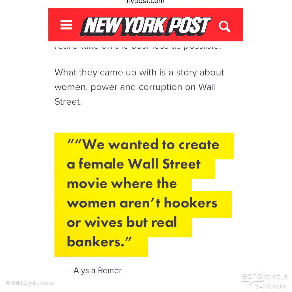 alysiareiner's tweet photo. https://t.co/xafhhipxbA via @nypost  #TeamEquity #TheFutureIsFemale @broadstreetpics @Equitythefilm https://t.co/TBNksl4Usu