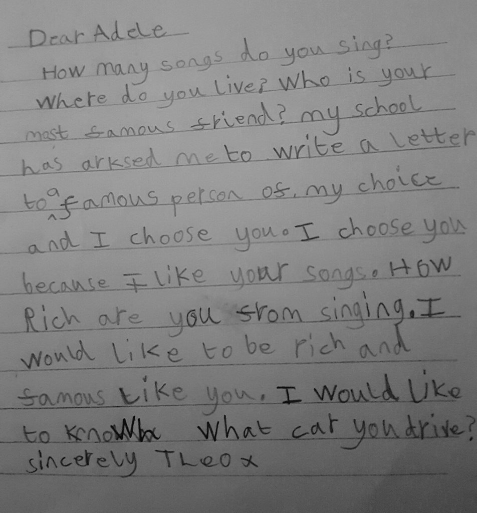 🔥Adam Purbrick🔥 on Twitter: "@Adele my 24 year old had to write a