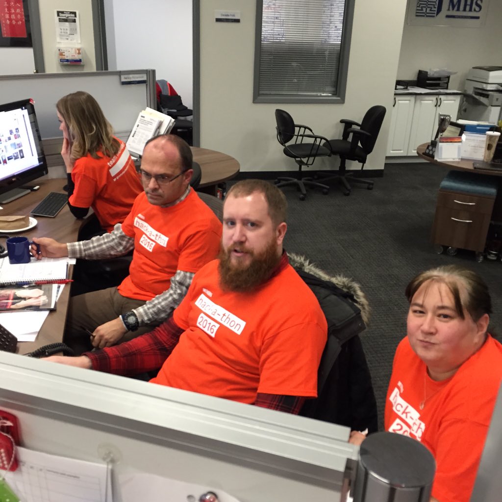 JT_33's tweet photo. Competing team back at it! @mhshackathon #fuelthefuture #worklife https://t.co/LAjq1ce4Tk