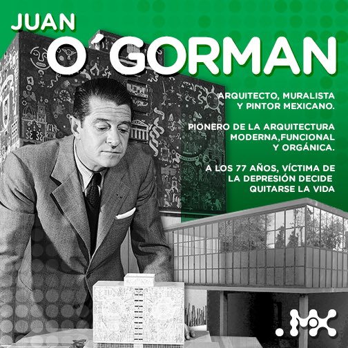 PRImxLEON15's tweet photo. Juan O'Gorman, pintor y arquitecto mexicano, decide quitarse la vida un día como hoy de 1982 #EfemérideMx #PRImxLEÓN https://t.co/WVGqSnZwPo