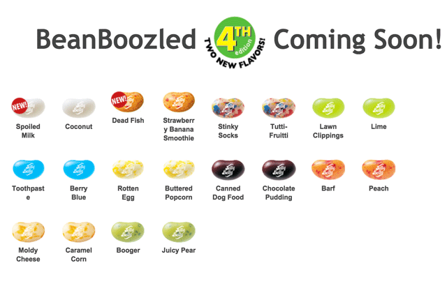 mental_floss's tweet photo. Jelly Belly’s Nasty New Flavors Include Dead Fish and Spoiled Milk — https://t.co/VuALSvgftO https://t.co/YvNmXZuUIV