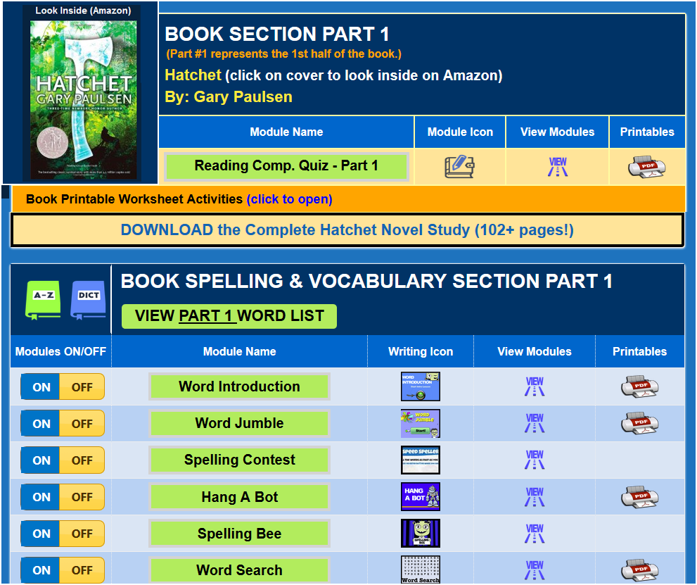 VocabLoco's tweet photo. #Teachers! FREE #Hatchet by #GaryPaulsen Interactive &amp; Printable #KidLit NOVEL STUDY https://t.co/wmB2oRutN2 https://t.co/MgtktmAiqe