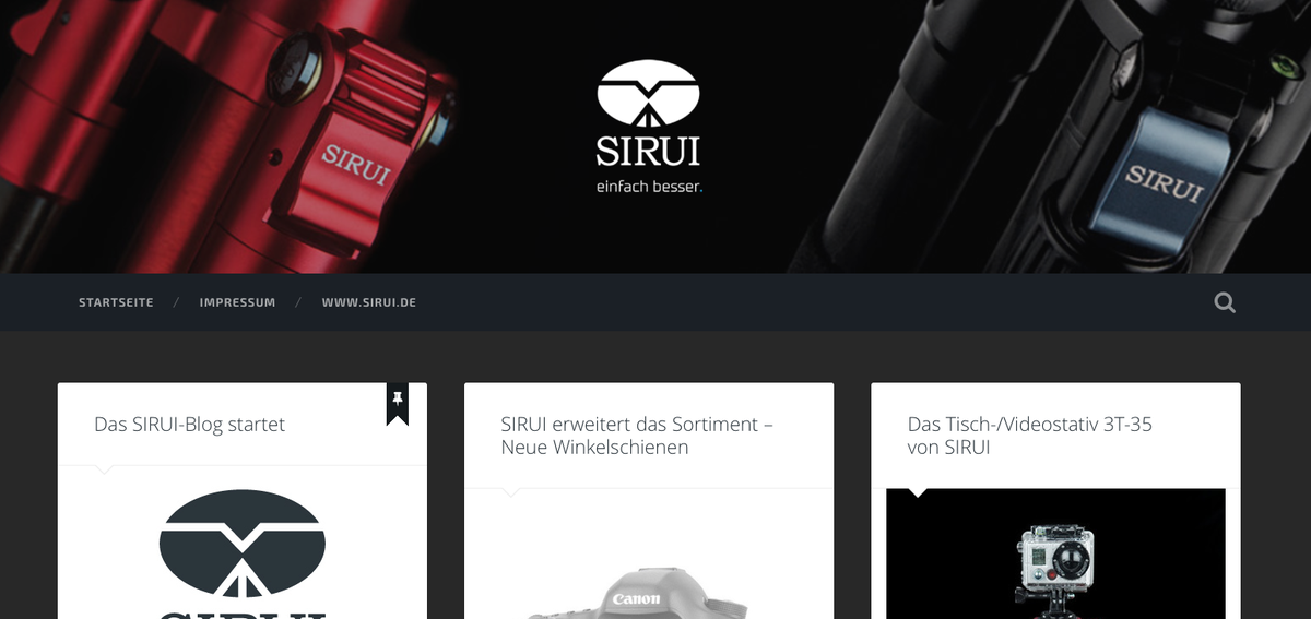 sirui_de's tweet photo. Letzte Woche haben wir unser #Blog an den Start gebracht #Stative #Kamerataschen #Fotorucksäcke & #Videoequipment https://t.co/pcrH85Hg0C