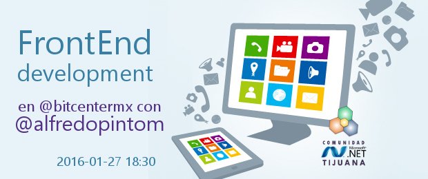 tijuanaNET's tweet photo. El miércoles 27 @alfredopintom nos hablará sobre Front End Dev a las 18:30 https://t.co/XYpb8HDJgf https://t.co/NkAMGMNnu5