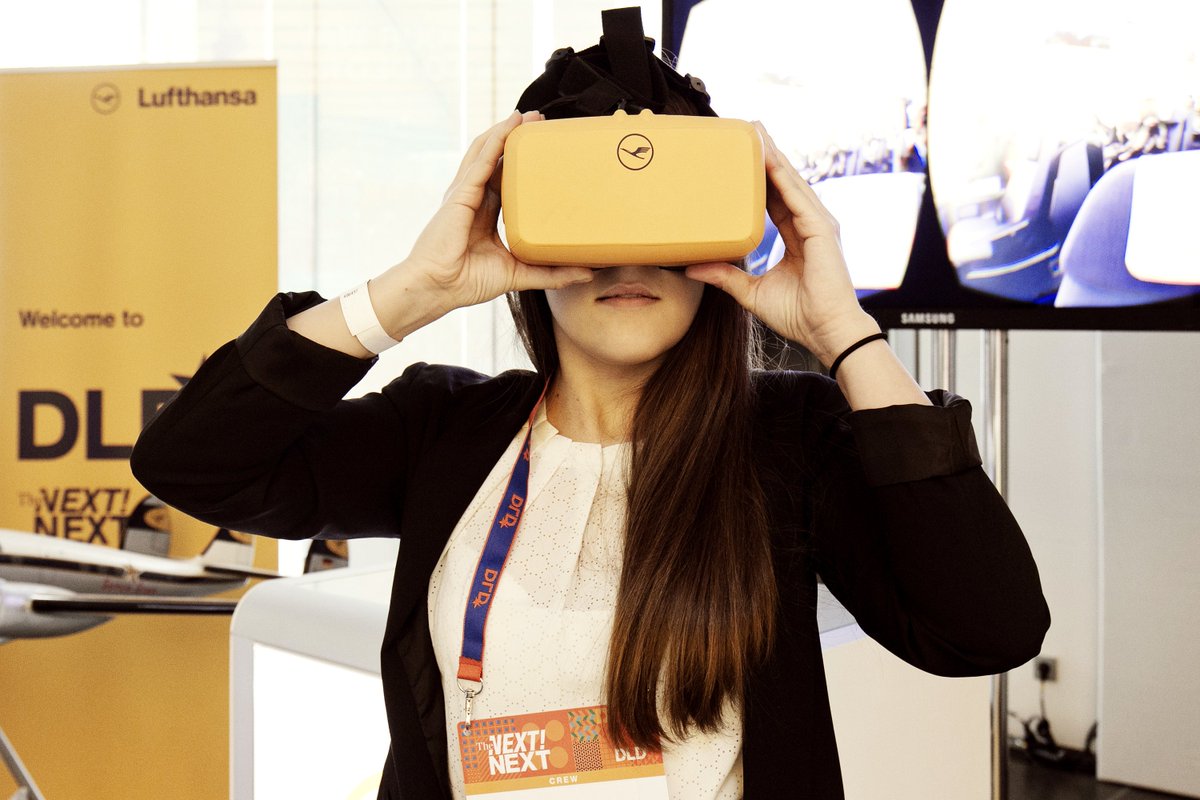 lufthansa's tweet photo. #DLDlive: You spin my head right round, right round. Don't miss out on our 360-experience at #DLD16! Swing by 🤓 https://t.co/gvVMCHqOM5