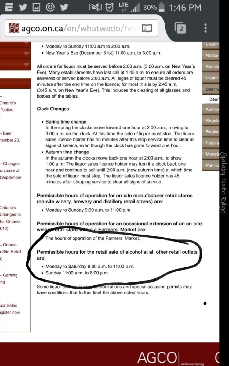 Favretto's tweet photo. @xBeannote @patrickharte13 @LCBO @Kathleen_Wynne @LoblawsON new regulations not stated on AGCO website https://t.co/cvYRJAxBET