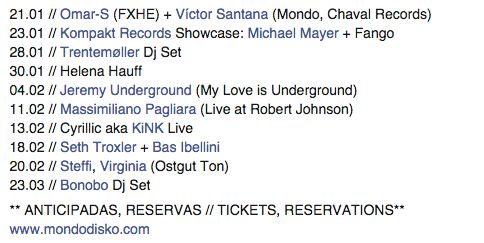 Próximas fechas en #MondoDisko