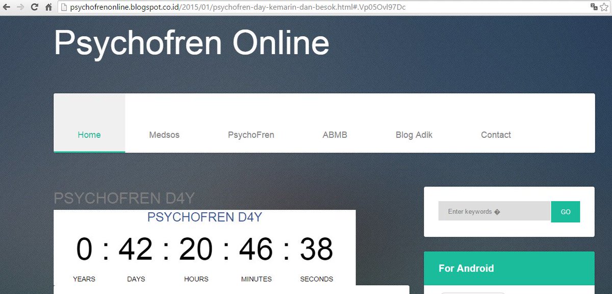 Psychofren Day "empat" 42 hari pi...

psychofrenonline.blogspot.co.id