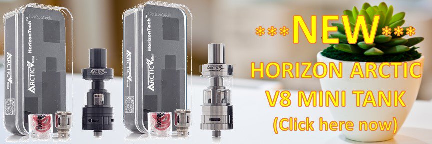 perfectvapeusa's tweet photo. NEW HORIZON ARCTIC V8 MINI TANKS ARE IN! #vape #vapor #vapelife #subtank #horizon #arctic #arcticV8 #subohm https://t.co/lKMNFHA6Nm
