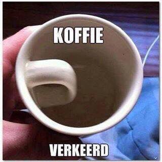 robbrans's tweet image. Daarom zit bij ons de koffie nog in een bekertje.
