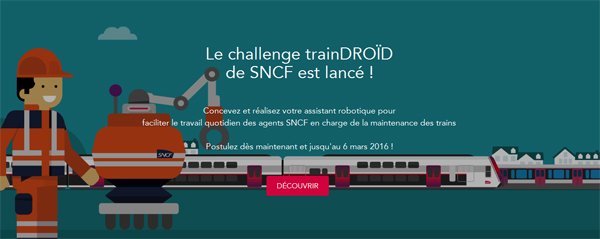 FabLabPedago60's tweet photo. Postulez jusqu'au 6 mars 2016 : #SNCF lance le challenge #trainDROID !
https://t.co/BUBkjb8UKs https://t.co/GPXLLb2pfD