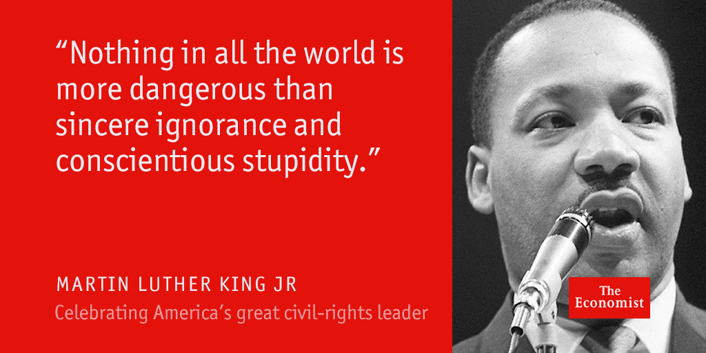 TheEconomist's tweet photo. Martin Luther King Jr made equality obvious—perhaps inevitable #EconArchive https://t.co/v2jG4nwx9F https://t.co/tzTrX4Umpn