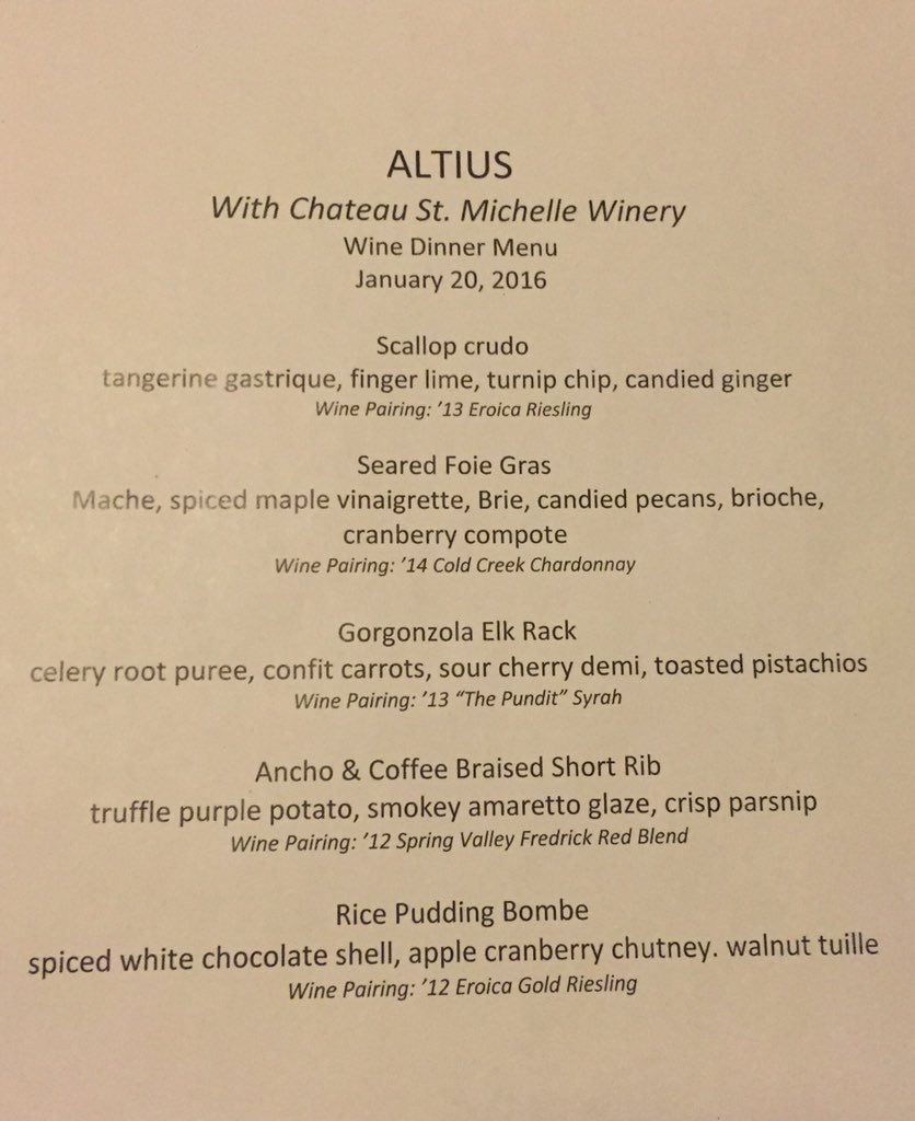 altiusdining's tweet photo. Have you seen our wine dinner menu? Coming up on Wednesday! Call for a reservation https://t.co/7i0ITzJJNj