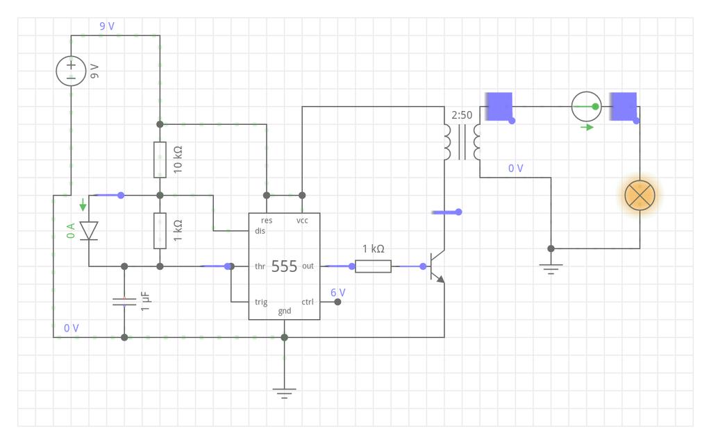 diallo_mm's tweet image. Schema d&apos;un onduleur de 12v 220v simulation sur #everycircuit cool app #electronique