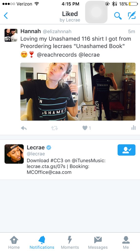 elizahnnah's tweet photo. LECRAE JUST LIKED MY TWEET ---FREAKING OUT IM NOT ALIVE I WAS JUST LISTENING TO HIS MUSIC AND THIS HAPPENED @lecrae https://t.co/Ydiut2NcUR