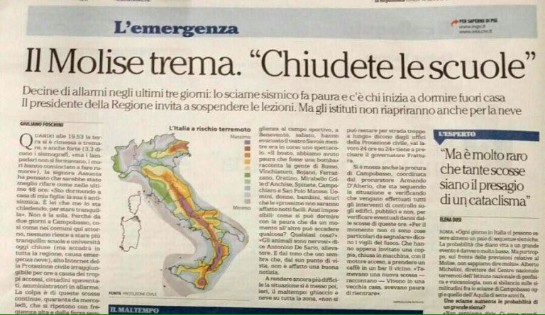 BenedettadAnghe's tweet photo. Servizi di @repubblicait e @TG5mediaset sul #terremoto in #Molise: scambiano Campobasso con Benevento. Ottimo! https://t.co/fjIOiuyERc
