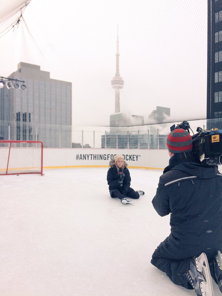 HeyItsFK's tweet photo. @Kara_Wagland with an ice-level interview. Now that's #AnythingForHockey #fallfree https://t.co/yLd7tb7kMr