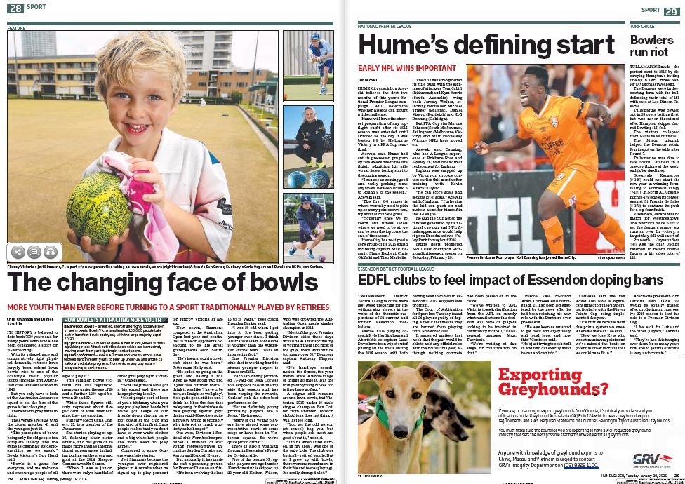 In today's @humeleader: <a href="/VTCA_Official/">VTCA</a>, <a href="/FCHumeCity/">Hume City FC</a>, <a href="/BowlsVictoria/">Bowls Victoria</a> feature, <a href="/EDFLfooty/">EDFL</a> &amp; much more