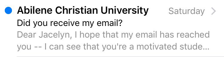 Young1Jacelyn's tweet photo. When you're getting emails from collages about your PSAT scores and they all sound a little creepy..... https://t.co/SpFdzZyGVD