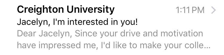 Young1Jacelyn's tweet photo. When you're getting emails from collages about your PSAT scores and they all sound a little creepy..... https://t.co/SpFdzZyGVD