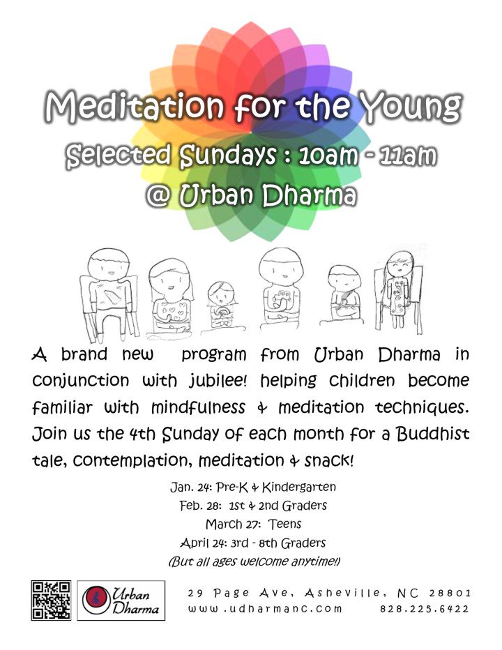 Tomorrow: SU (1/24), 10am- Meditation and Buddhist tales for children.  goo.gl/AFPE91 #avl #avlevent