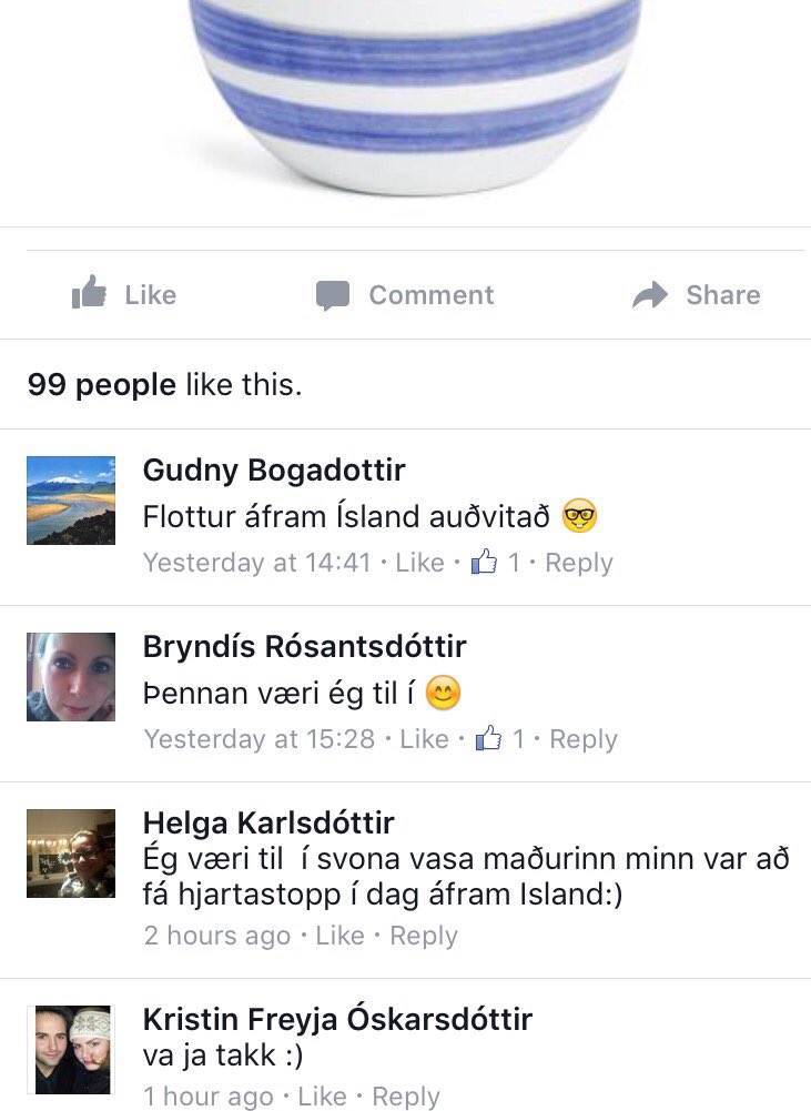 For the love of god gefið Helgu Omaggio vasan!! Áfram Ísland :)