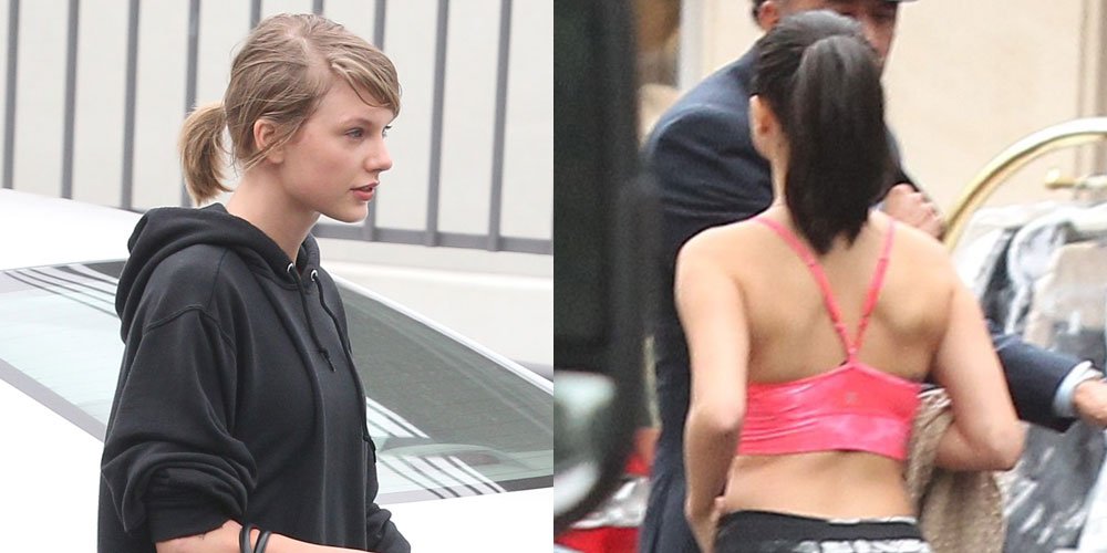 JustJared.com on X: Taylor Swift and Selena Gomez hit the gym for a Monday  morning workout today!   / X