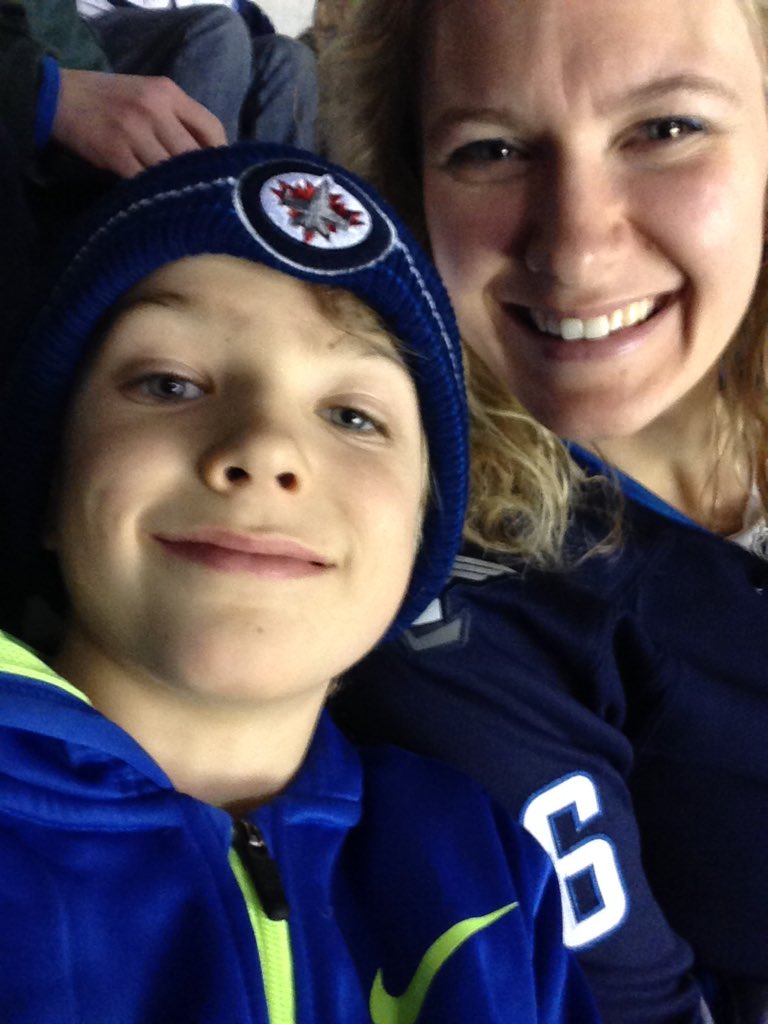 LNahuliak's tweet photo. My boy's #FirstJetsGame! @NHLJets https://t.co/bT8WNxZUze