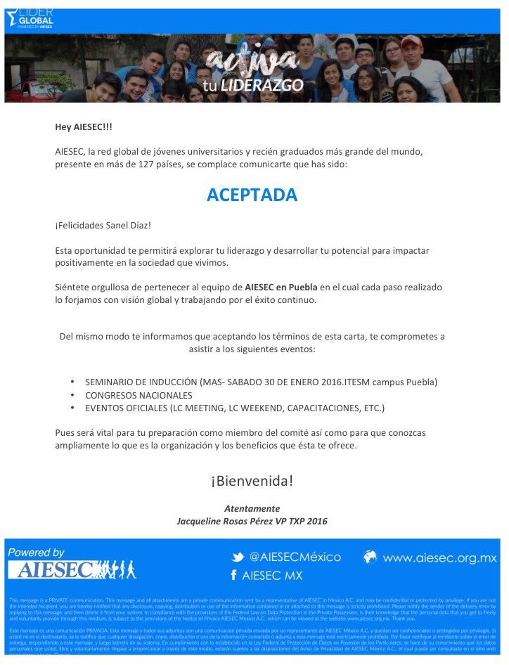 saneldd's tweet photo. Oficialmente #AIESEC #itsPRTime ๐ฑ๐ฌ๐ https://t.co/NK8syr3Syt