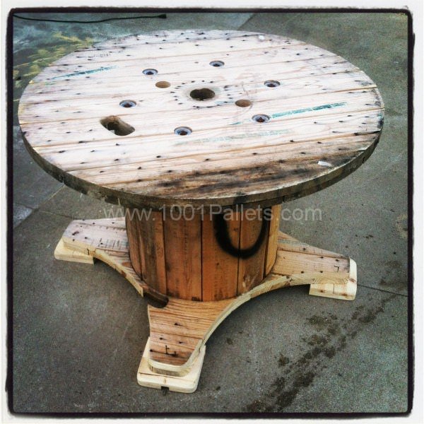 iRecyclart's tweet photo. Table Made Out A Discarded Wire Spool : https://t.co/4tboPqDbzM - #Diy #PalletTable #WireSpool https://t.co/ndDiVNrBdT