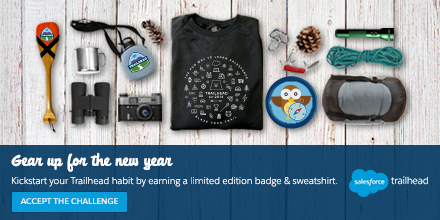 SalesforceDevs's tweet photo. Kickstart your #Trailhead habit in 2016 w/ fun prizes! https://t.co/lZ1teaqnnO #CompassofWisdom #CloakofAdventure https://t.co/ZlK6xR8LKU