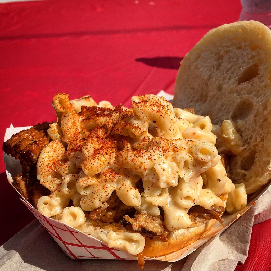 <a href="/MyPhillyAlive/">MyPhillyAlive</a> <a href="/PhoebesBBQ/">PhoebesBBQ</a> I've got a shot of this #PhillyFoodFoReal pulled pork Mac n cheese sammie too! Yummmmay!