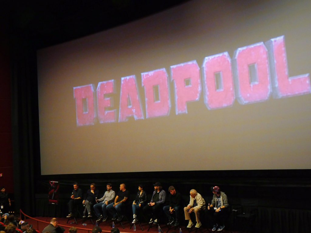 deadpoolmovie's tweet photo. Nothing like a surprise afternoon delight. @VancityReynolds &amp; crew surprised fans w/ a #Deadpool screening tonight https://t.co/b8IqEDlKPI