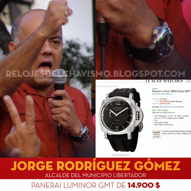 MaihenH's tweet photo. El país en crisis Jorge Rodríguez con Panerai Hecho en ¿Socialismo? #NOalDecretoDeEmergencia https://t.co/OIBUqCORDe