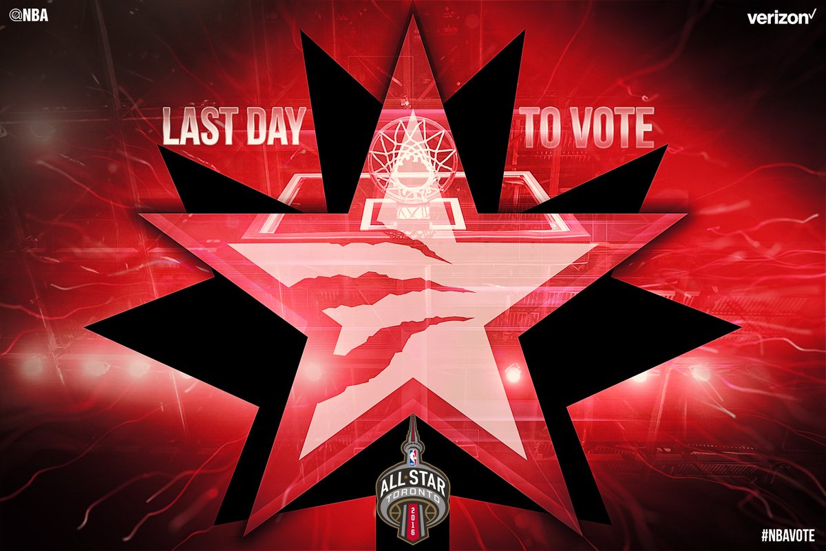NBAAllStar's tweet photo. Two Hours Left! 

2016 #NBAAllStarTO Voting presented by @verizon: https://t.co/7SYpaqHa1f *concludes at 11:59pm/et! https://t.co/5ctlVxc1fO