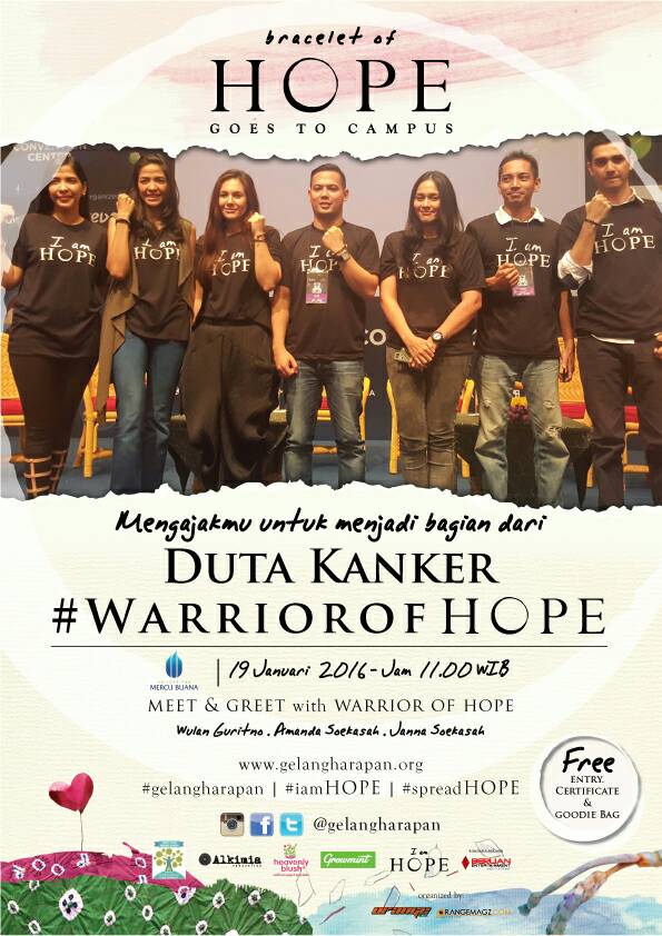 Today! "Bracelet of HOPE" #UMBPeduliKanker #gelangharapan #WarriorOfHope #iamHOPE #CumaOrangeMedia