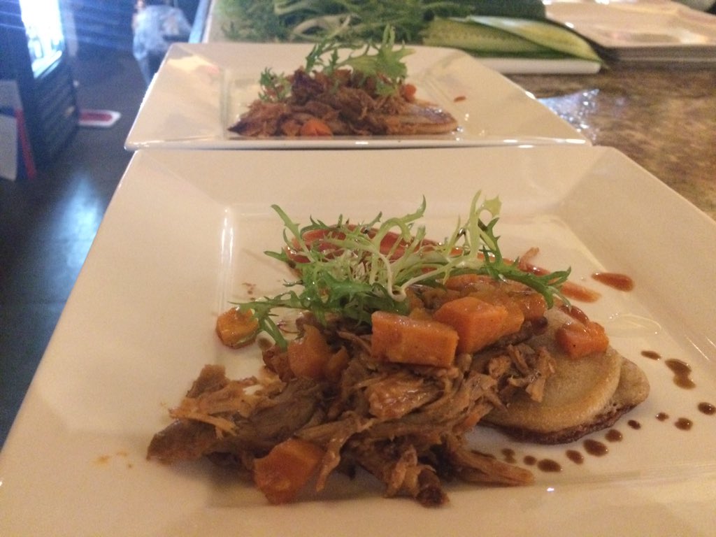 CPC_Chefs's tweet photo. Pulled pork/ sweet potato blini https://t.co/rC9Skt29HF