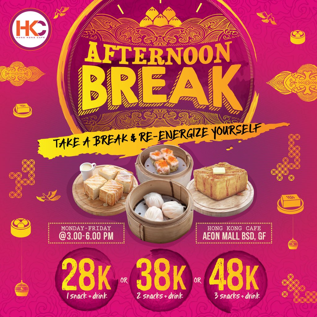 hkcafe_id's tweet photo. Enjoy #HKC_AfternoonBreak at Hong Kong Cafe @aeonmallbsdcity starting from IDR 28k for HK Popular snacks &amp; drinks! https://t.co/qIMKgDysTu