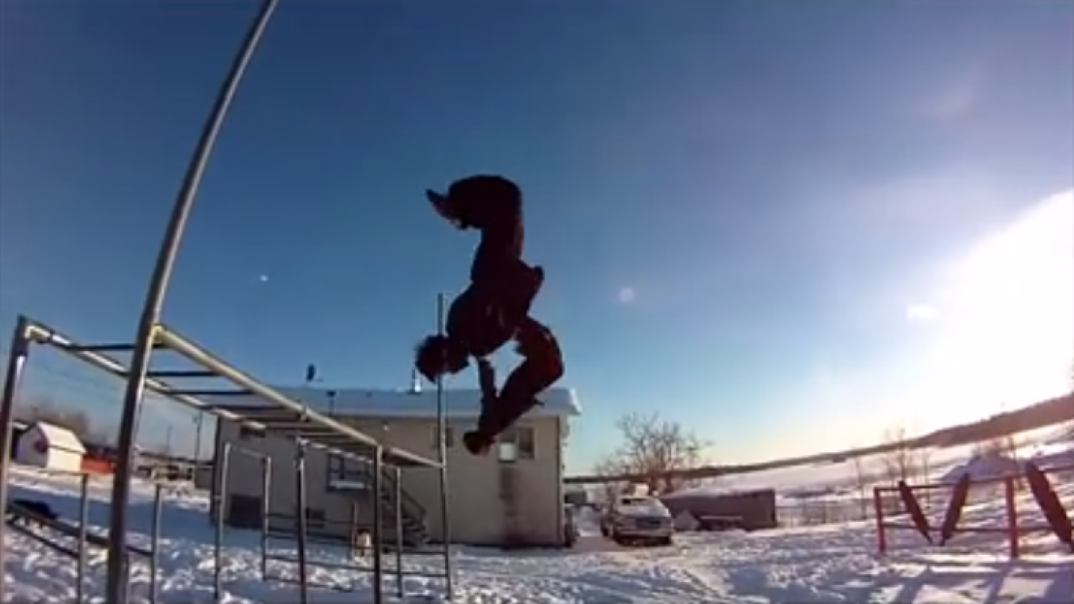 CBCNews's tweet photo. Northern Manitoba parkour teens capture online attention https://t.co/4UQUoi8ssF https://t.co/7Kkzklp6gC