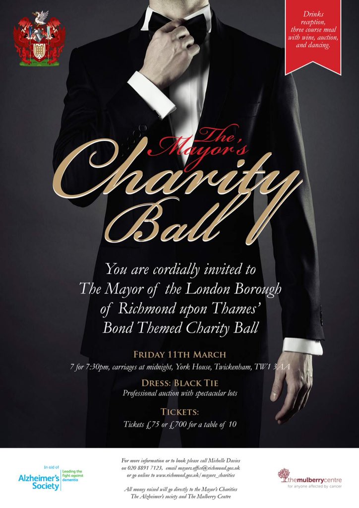 Tickets on sale now 2my <a href="/MulberryCentre/">The Mulberry Centre</a> <a href="/alzheimerssoc/">Alzheimer's Society</a> charity ball. Please spread the word! <a href="/LBRUT/">Richmond Council</a> <a href="/richmondtimes/">RTT</a>