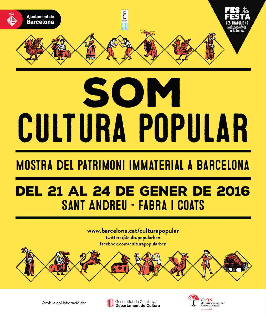 guspirajoc's tweet photo. La força de la cultura popular estarà present a #Barcelona durant la mostra #SomCulturaPopular @Cultupopularbcn https://t.co/IlBBnZjTqL