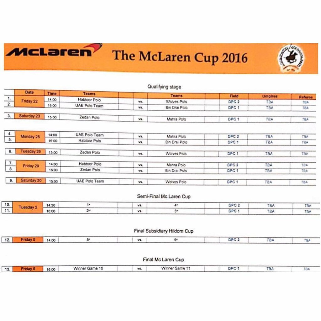 Good luck to all teams playing in <a href="/DubaiGoldCup/">Dubai Polo Gold Cup</a> which kicks off on Friday! #polo #Dubai